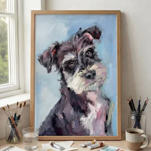 Custom Oil Dog Pet Portrait